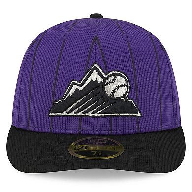 Men's New Era  Purple Colorado Rockies 2024 Batting Practice Low Profile 59FIFTY Fitted Hat