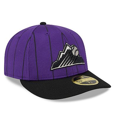 Men's New Era  Purple Colorado Rockies 2024 Batting Practice Low Profile 59FIFTY Fitted Hat