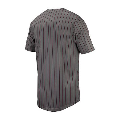 Men's Nike Steel USC Trojans Pinstripe Replica Full-Button Baseball Jersey