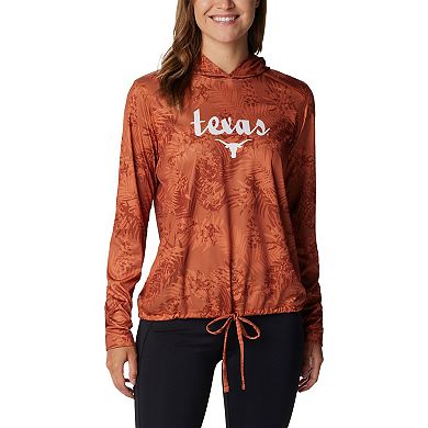 Women's Columbia  Texas Orange Texas Longhorns Summerdry Printed Long Sleeve Hoodie T-Shirt