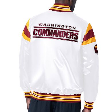 Men's Starter White Washington Commanders Satin Full-Snap Varsity Jacket