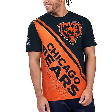 Men's Starter Navy/Orange Chicago Bears Finish Line Extreme Graphic T-Shirt