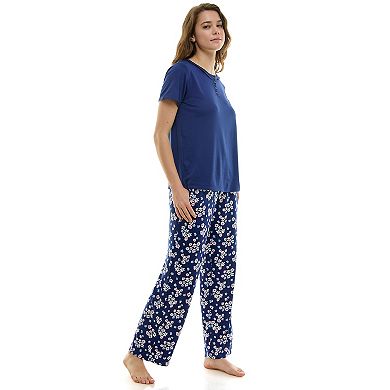 Women's Croft & Barrow?? Short Sleeve Pajama Top & Pajama Pants Set