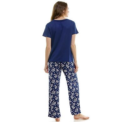 Women's Croft & Barrow® Short Sleeve Pajama Top & Pajama Pants Set