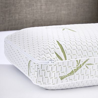 BodiPedic Green Tea Infused Memory Foam Bed Pillow with Rayon from Bamboo Infused Cover