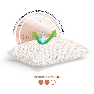 BodiPedic Gel-Infused Memory Foam Cluster Jumbo Bed Pillow with Copper Infused Cover