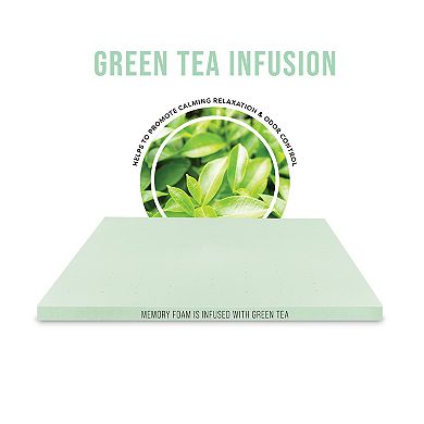 BodiPedic 3-Inch Green Tea Infused Memory Foam Mattress Topper
