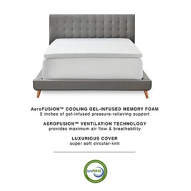 BodiPedic 2-Inch Gel-Infused Memory Foam Mattress Topper with Circular-Knit Cover
