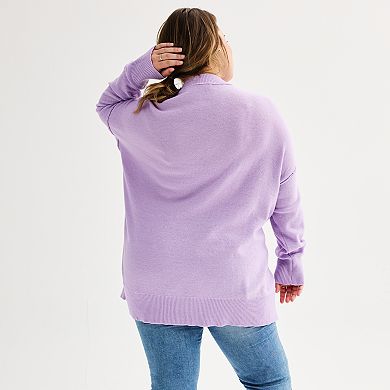 Juniors' Plus Size SO?? Soft V-Neck Pullover Sweater