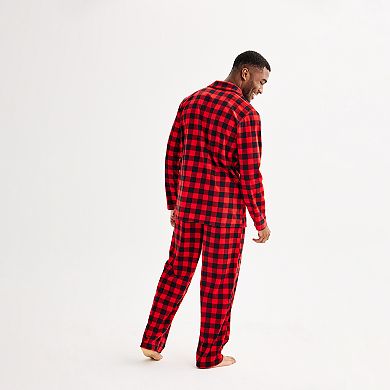 Men's Jammies For Your Families® Merry & Bright Buffalo Plaid Notch Pajama Top & Pajama Bottoms Set