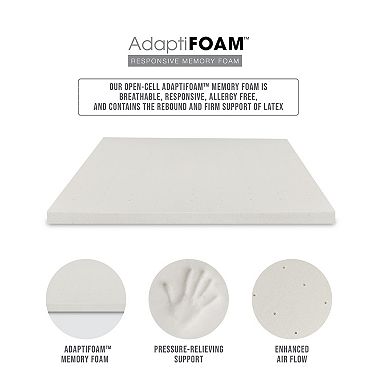BodiPedic 3-Inch AdaptiFoam Responsive Memory Foam Mattress Topper