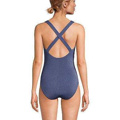 Women's Lands' End Tugless Shine One-Piece Swimsuit