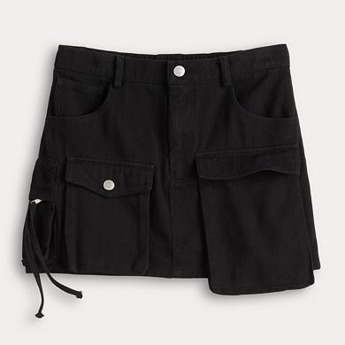 Juniors' Harper & Ivy Mini Twill Cargo Skirt