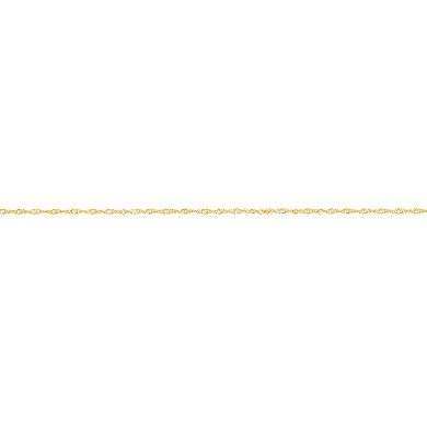 PRIMROSE 14k Gold 0.95 mm Diamond-Cut Twisted Curb Chain Necklace