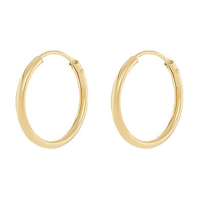 PRIMROSE 14k Gold 13 mm Skinny Sleeper Hoop Earrings