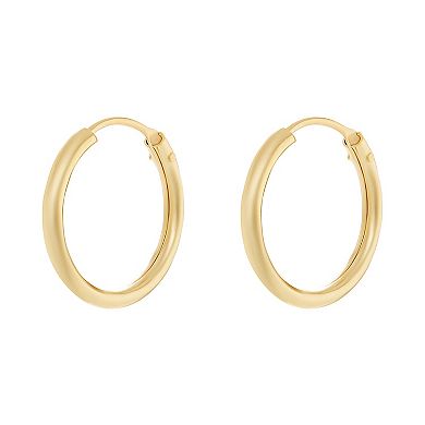 PRIMROSE 14k Gold 10.5 mm Polished Sleeper Hoop Earrings