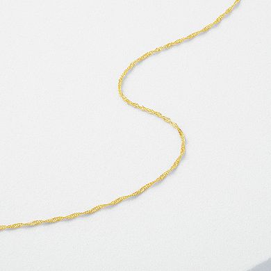 PRIMROSE 14k Gold Diamond Cut Twisted Curb Chain Bracelet