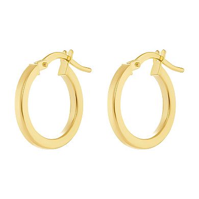 PRIMROSE 14k Gold Flat Polished Hoop Earrings