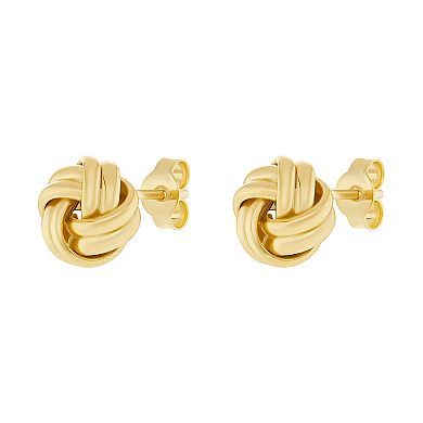 PRIMROSE 14k Gold 8.5 mm Polished Knot Stud Earrings