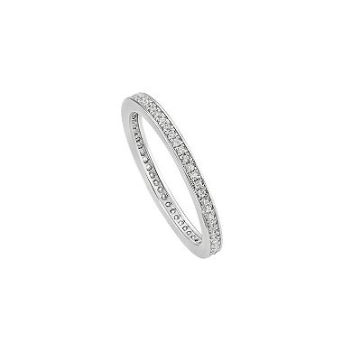 PRIMROSE Sterling Silver Cubic Zirconia Channel Band Ring