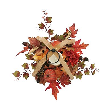 Celebrate Together™ Fall Small Artificial Fall Foliage LED Candleholder