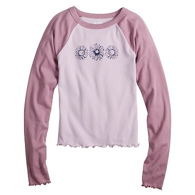 Girls 4-20 SO® Long Sleeve Baby Tee in Regular and Plus