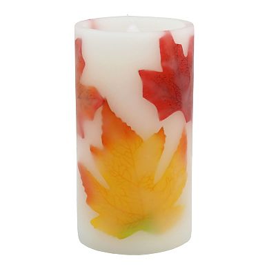 Celebrate Together™ Fall Artificial Leaves LED Pillar Candle