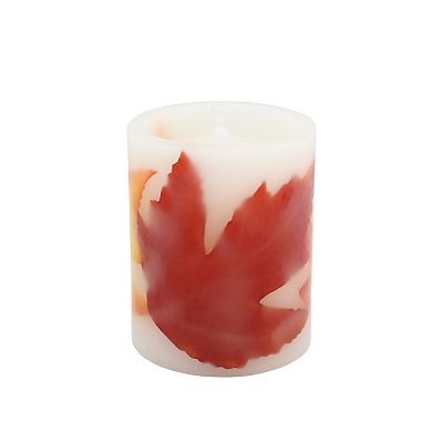 Celebrate Together™ Fall Artificial Leaves LED Pillar Candle