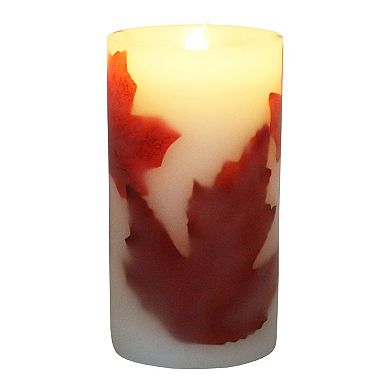 Celebrate Together™ Fall Artificial Leaves LED Pillar Candle