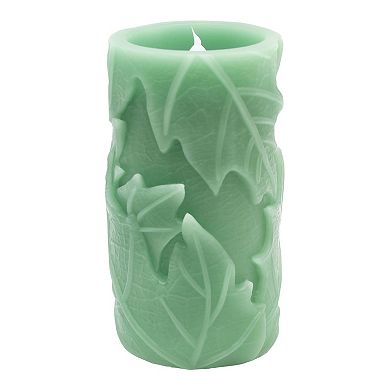 Celebrate Together™ Fall Red Embossed Leaf LED Pillar Candle