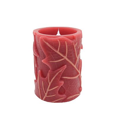 Celebrate Together™ Fall Green Embossed Leaf LED Pillar Candle