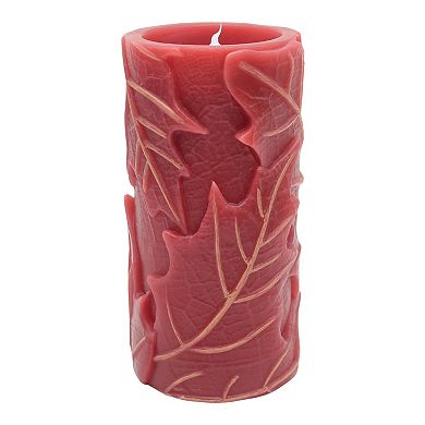 Celebrate Together™ Fall Green Embossed Leaf LED Pillar Candle