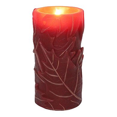 Celebrate Together™ Fall Green Embossed Leaf LED Pillar Candle