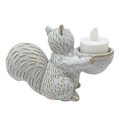 Celebrate Together??? Fall Stoneware Squirrel Tea Light Holder