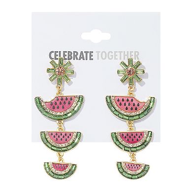 Celebrate Together Gold Tone Watermelon Bite Statement Earrings