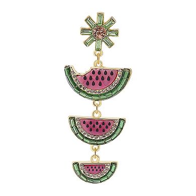 Celebrate Together Gold Tone Watermelon Bite Statement Earrings