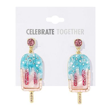 Celebrate Together Gold Tone Summer Kitsch Ice Cream Earrings