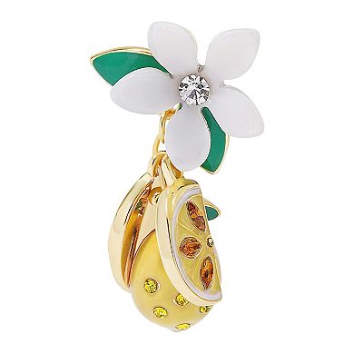 Celebrate Together Gold Tone Lily With Lemons Post Earrings