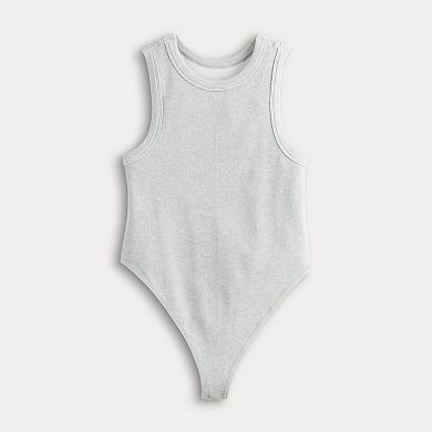 Juniors' Derek Heart Heathered High Neck Bodysuit