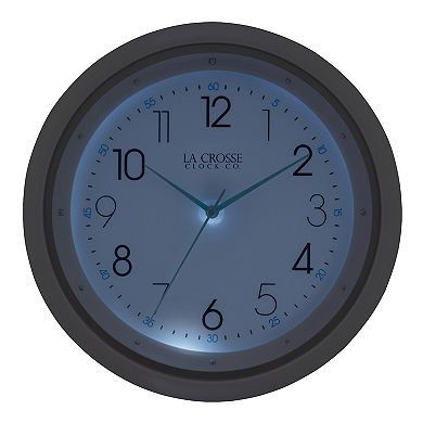 La Crosse Technology Clock 10-in. Night Vision Silent Sweep Quartz Analog Wall Clock
