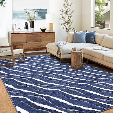 Glowsol Indoor Modern Area Rug Weave Pattern Soft Shaggy Floor Carpet