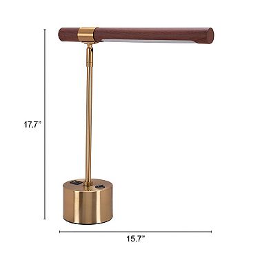 Zuo Modern Kippy Brown & Brass Table Lamp