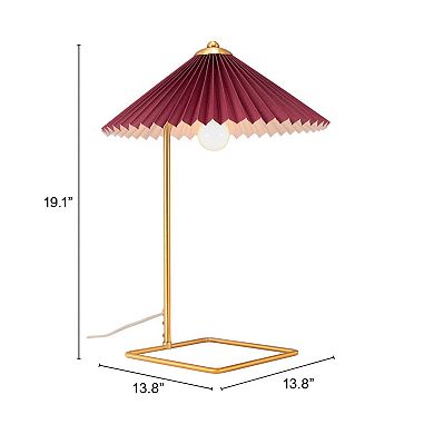 Zuo Modern Charo Red & Gold Table Lamp