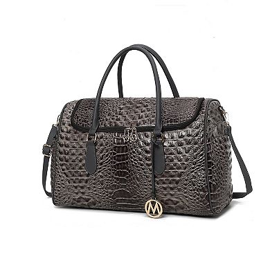 Mkf Collection Rina Crocodile Embossed Vegan Leather Women’s Duffle Bag By Mia K