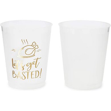 Thanksgiving Plastic Cups -16x Friendsgiving Resuable Cup Let’s Get Basted,16 Oz