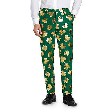 Men's OppoSuits 3-Piece Mr. Clover Foil Shamrock Print Blazer, Pants & Tie Set
