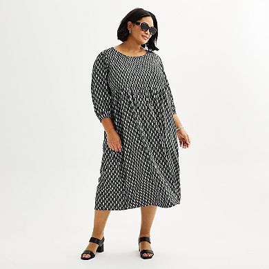 Plus Size Croft & Barrow?? 3/4 Sleeve Smocked Dress