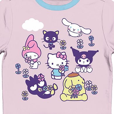 Juniors' Hello Kitty & Friends Smell the Flowers Baby Graphic Tee