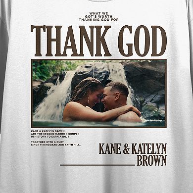 Juniors' Kane Brown Thank God Cropped Graphic Tee