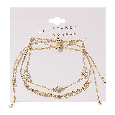 LC Lauren Conrad Flower Charms Bracelet 2-Piece Set